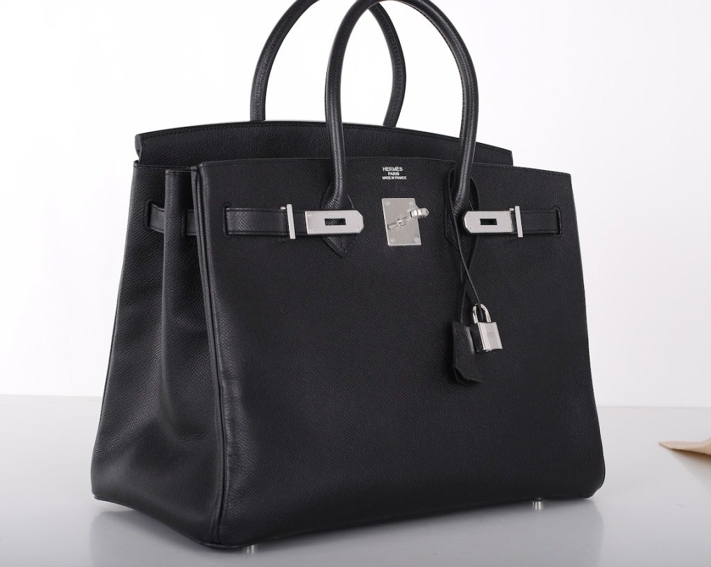 AMAZING COMBO! Hermes Birkin Bag BLACK 35CM EPSOM LEATHER PHW 3