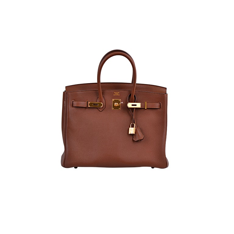 Hermes Birkin 35cm Marron D'inde With Gold Hardware