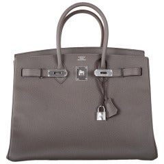 HERMES BIRKIN BAG 35cm ETAIN INSANLEY FAB EPSOM LEATHER PHW