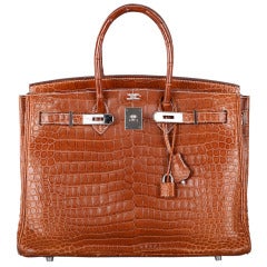 WHAT A FIND! Hermes Birkin Bag 35cm CROCODILE MATTE FAUVE POROSUS PHW
