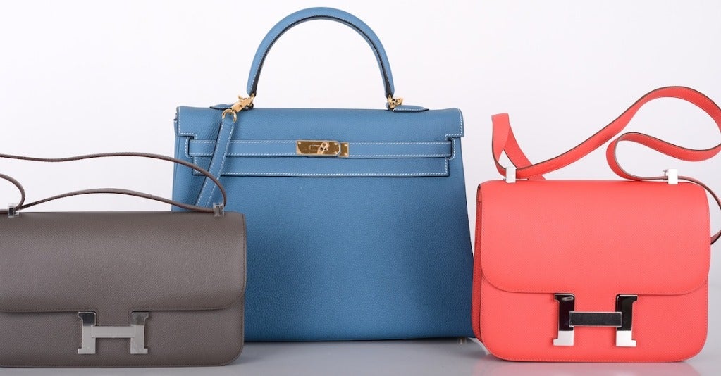 hermes birkin togo jean tote bag blue