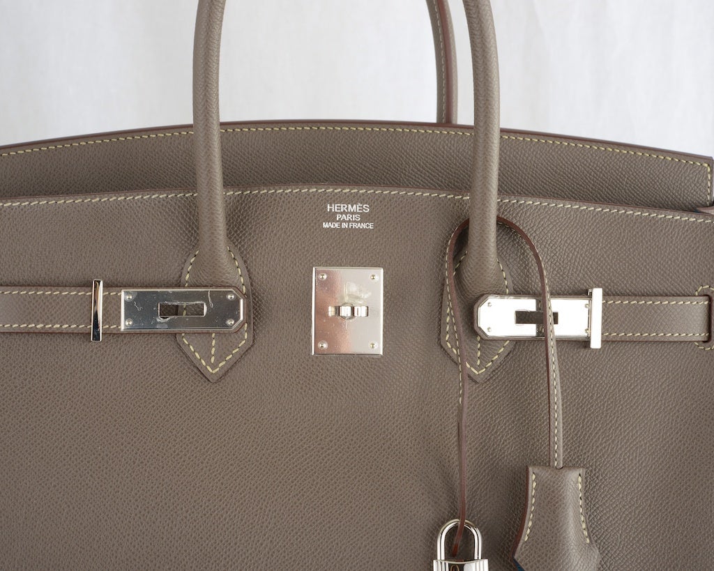 HERMES BIRKIN BAG BI COLOR 35CM 2 TONE ETAIN & BLEU THALASSA