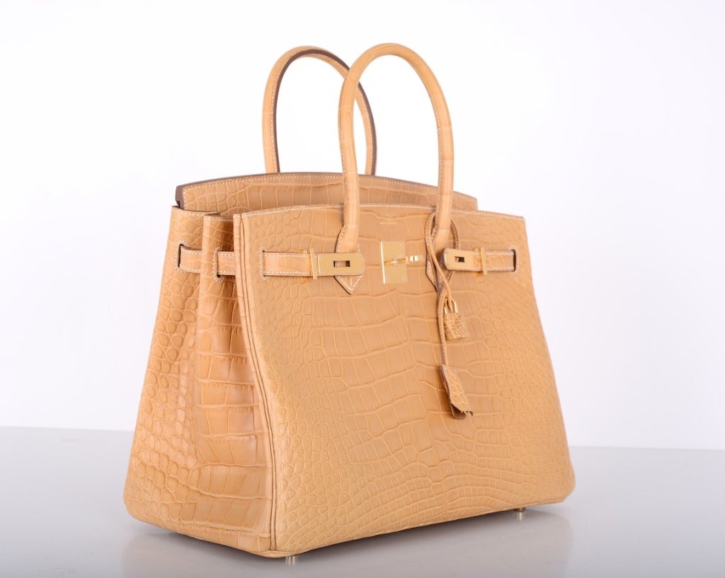 HERMES BIRKIN 35CM IN THE MOST BEAUTIFUL, SPECIAL NEW YELLOW ALLIGATOR MATTE MAIS .THE HARDWARE IS GOLD.

THIS BAG IS BRAND NEW. THE SOFT ELEGANT YELLOW WILL TURN HEADS WHERE EVER YOU GO! IT'S A TIMELESS CLASSIC WITH A TWIST.

THE ULTIMATE BAG