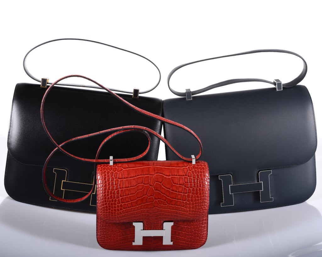 HERMES CONSTANCE BAG ALLIGATOR 18cm ROUGE H WITH PALL HARDWARE JaneFinds In New Condition In NYC Tri-State/Miami, NY