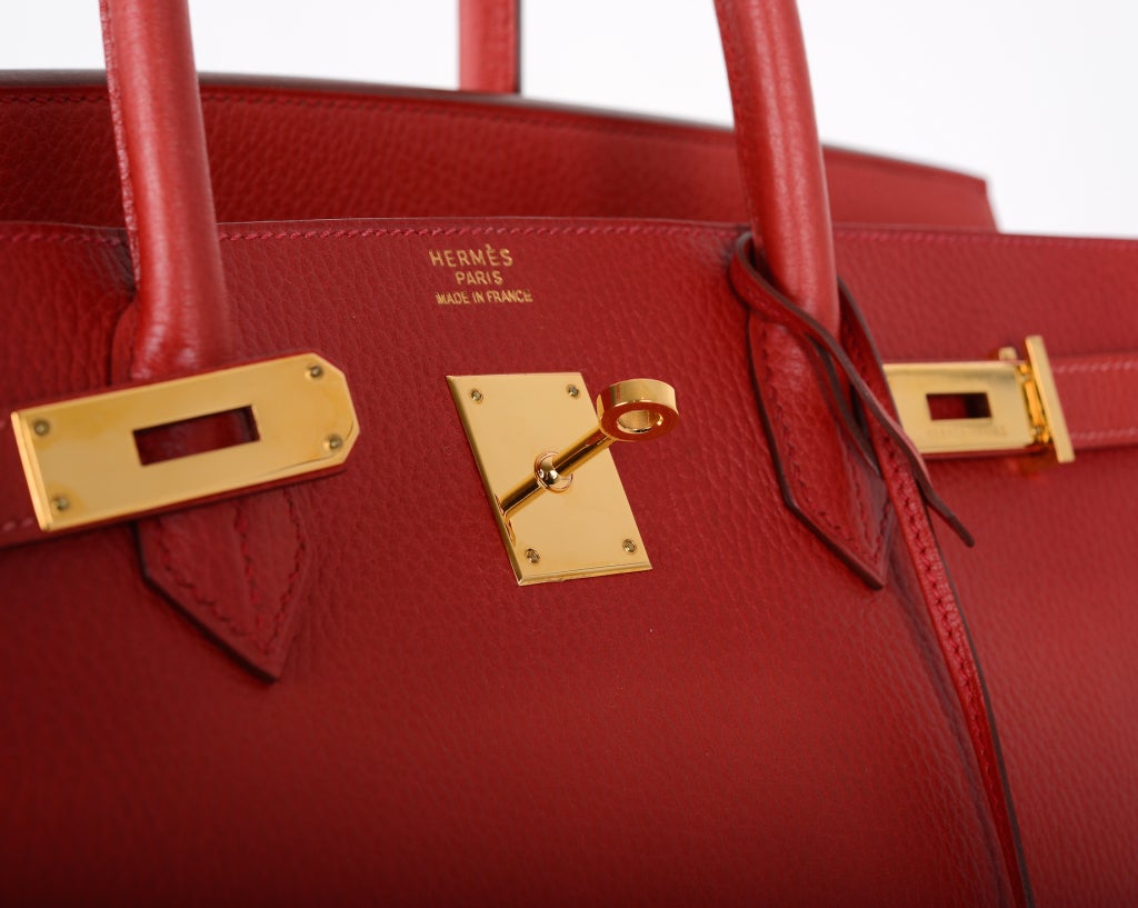 Women's FOREVER.. HERMES 40cm BIRKIN BAG RED WITH GOLD HARDWARE ARDENNE LEATHER