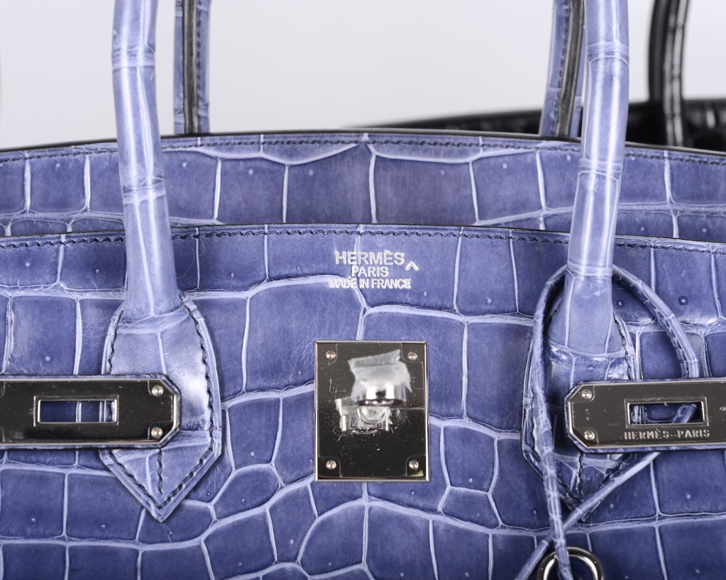 Women's MAGICAL & ONLY ON JF HERMES BIRKIN BAG 35cm BLUE BRIGHTON PORO PHW