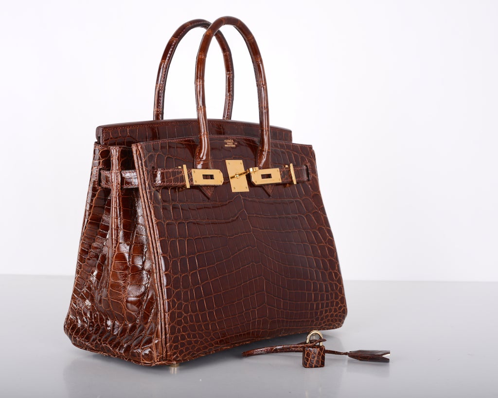 YUM! HERMES BIRKIN BAG 30cm MIEL HONEY CRCODILE POROSUS GOLD HARDWARE In Excellent Condition In NYC Tri-State/Miami, NY
