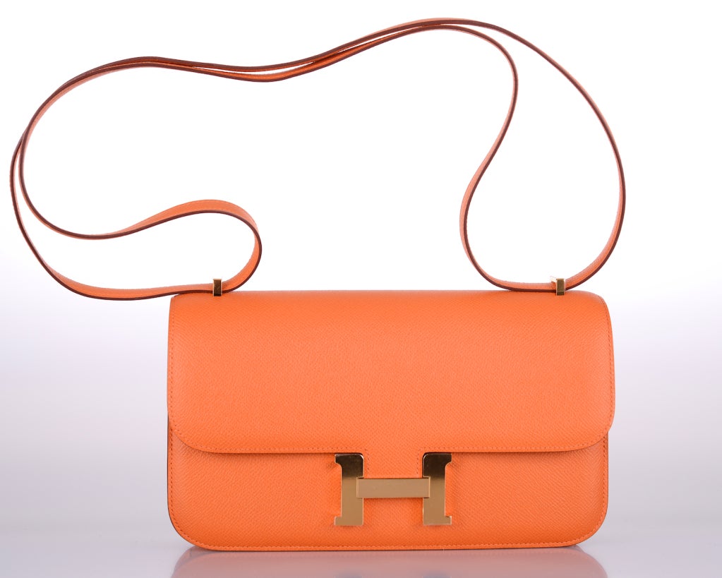 As always, another one of my fab finds! Hermes ORANGE constance elan 25cm, made longer than the original 23cm. Comfy longer strap that is perfect to carry cross body. Absolutely my fave bag! It leaves hands free to shop!

Beautiful EPSOM leather