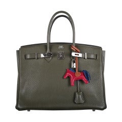 PRE-LOVED HERMES BIRKIN BAG 35cm VERT BRONZE WITH PALLADIUM