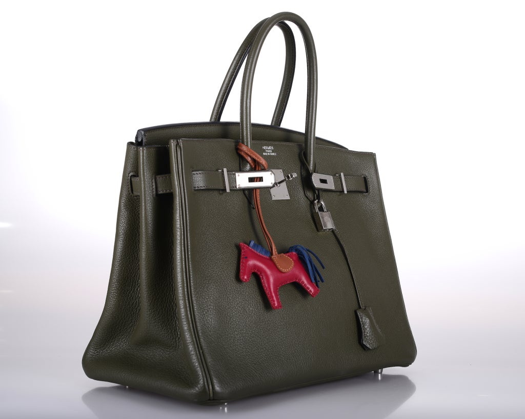 PRE-LOVED HERMES BIRKIN BAG 35cm VERT BRONZE WITH PALLADIUM In Excellent Condition In NYC Tri-State/Miami, NY