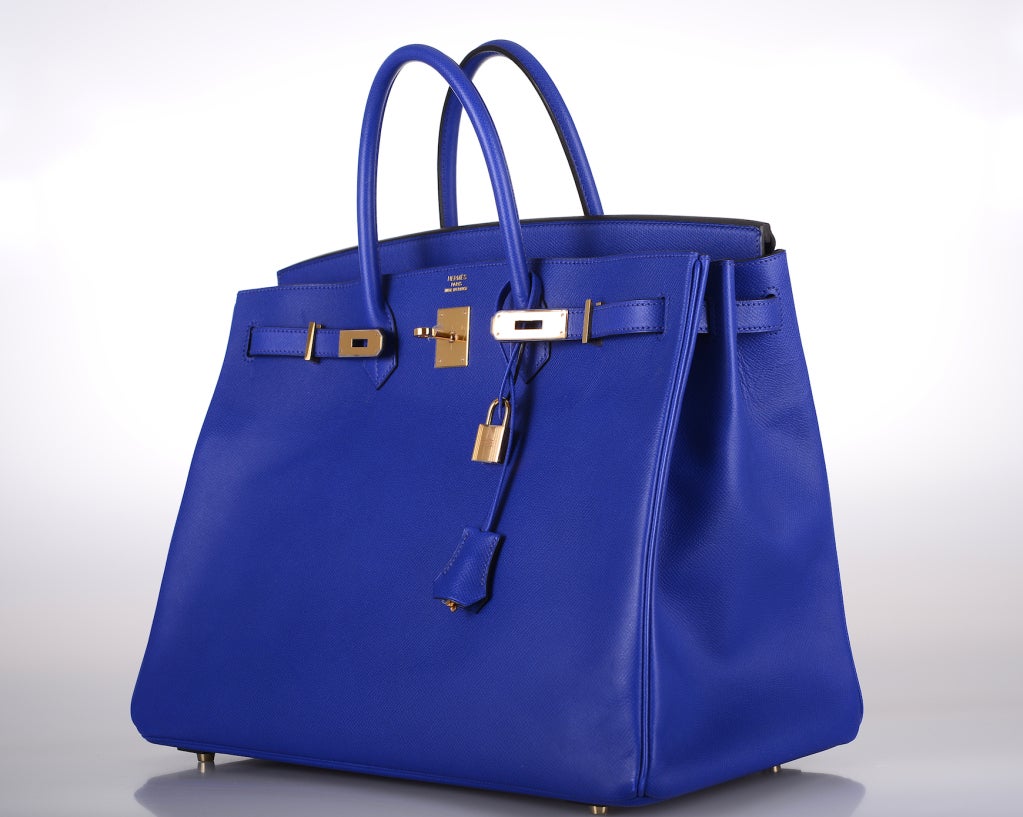 Women's U Must C HERMES BIRKIN BAG 40 CM BLUE ELECTRIC EPSOM GOLD HARDWARE