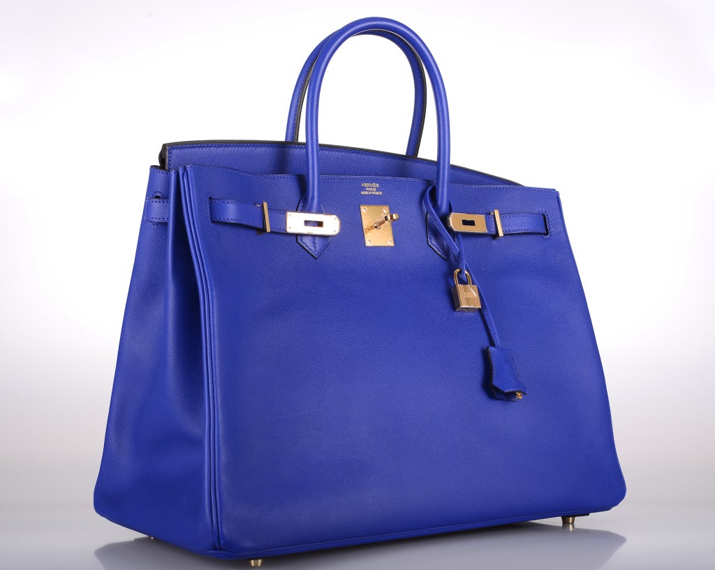 U Must C HERMES BIRKIN BAG 40 CM BLUE ELECTRIC EPSOM GOLD HARDWARE 2