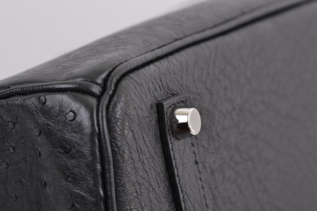 Hermes Birkin Bag 35cm Black Ostrich Palladium Hardware 2