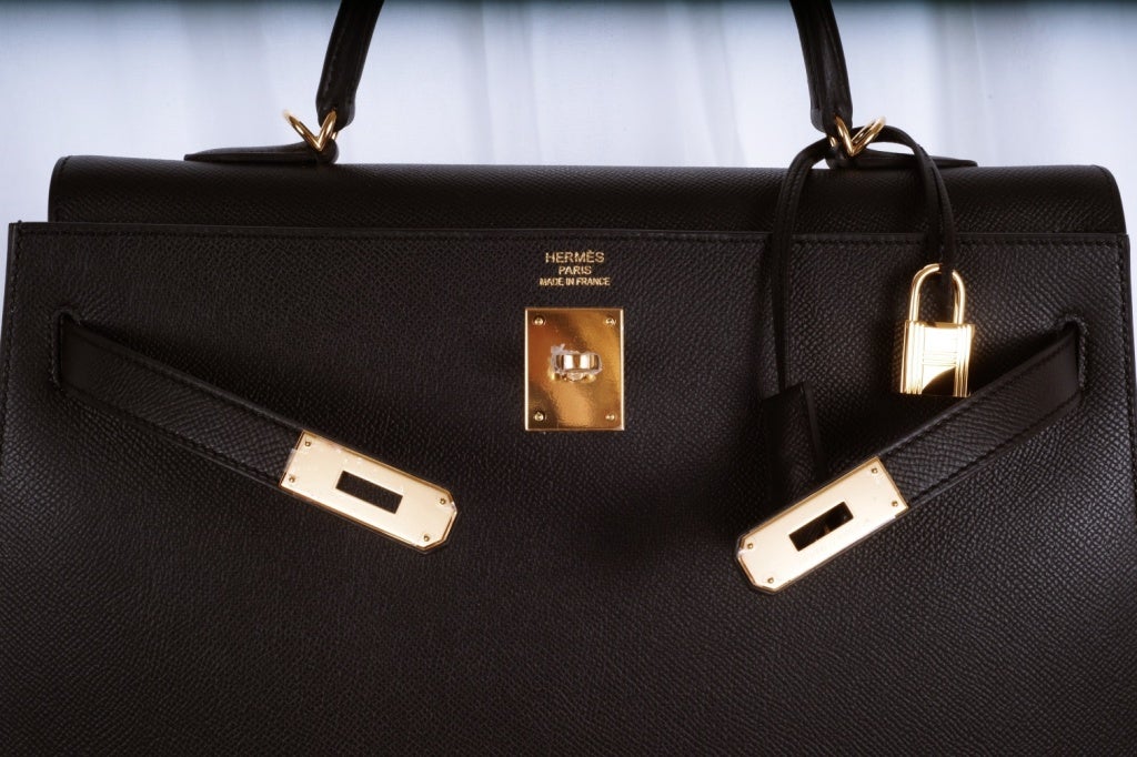 Hermes Kelly Bag 35cm Black with Gold Hardware 5