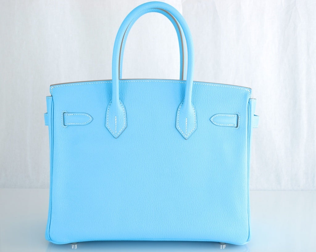 HERMES SPECIAL ORDER HORSESHOE 30CM BIRKIN CELESTE & KIWI CHEVRE 4