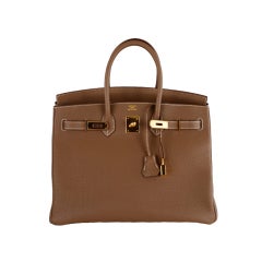 HERMES BIRKIN BAG ETOUPE 35CM GOLD HARDWARE WHATA BAG!