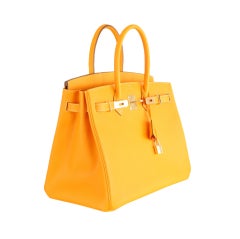 NEW CANDY COLLECTION HERMES BIRKIN BAG JAUNE POTIRON PERMABRASS