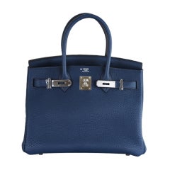 SPECIAL ORDER HERMES 30CM BIRKIN BAG BLUE DE MALT BI COLOR