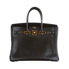 SPECIAL ORDER HERMES BIRKIN BAG 35cm BLACK W GOLD 2 TONE GOLD HW