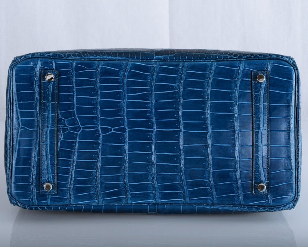 MY BEAUTY! HERMES BIRKIN BAG 35cm BLUE ROI CROCODILE PHW PORO 2