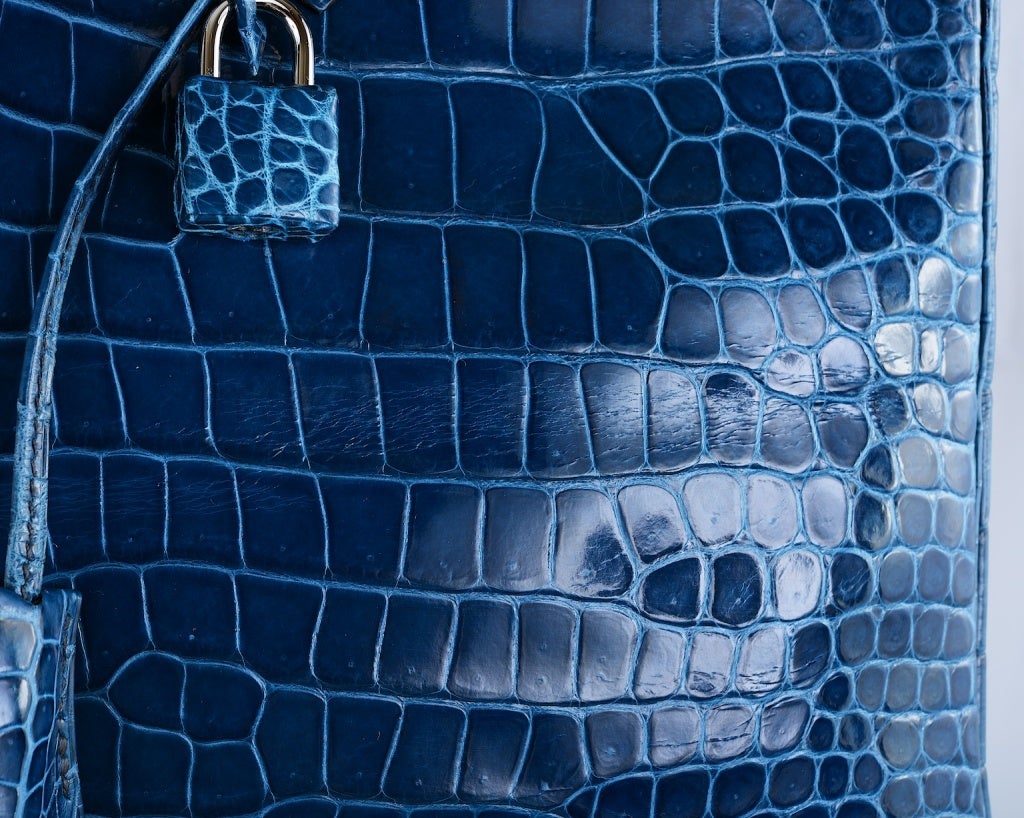 MY BEAUTY! HERMES BIRKIN BAG 35cm BLUE ROI CROCODILE PHW PORO 3