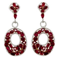 Burmese Rubies and DIamond Earrings 9