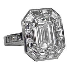 Emerald Shape 4.14.carat  Diamond Ring