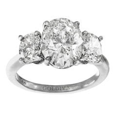 Oval Diamond Three-Stone 3.26 Carat, GIA Ring