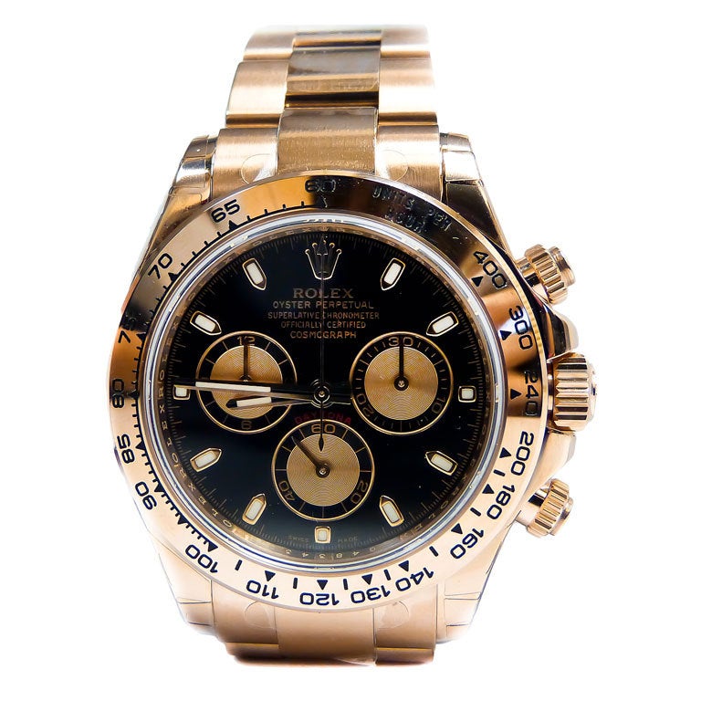 ROLEX Pink Gold Cosmograph Daytona Automatic Chronograph Wristwatch For Sale