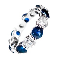 Sapphire and Diamond Eternity Band 3