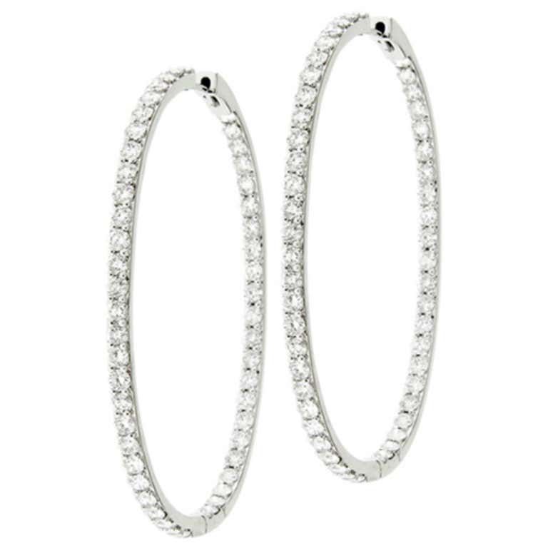 Special Oval Shaped Inside Out Diamond Hoop Earrings For Sale at ...