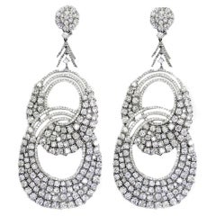 Modern Diamond 35.50 carats Diamond Hoop Earrings