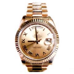 ROLEX Pink Gold Day-Date President Wristwatch