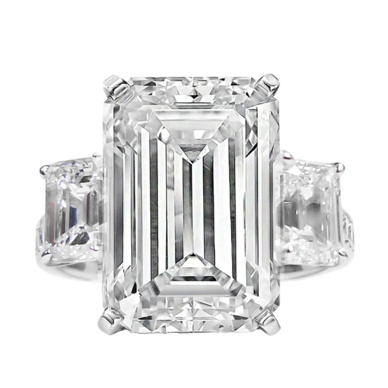 Spectacular 9.38 Carat GIA Emerald Cut Diamond Ring