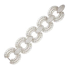 Magnifique bracelet à maillons en or blanc et diamants