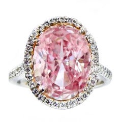 Natural 5.05 Carat Fancy Pink GIA Certified Diamond RIng.