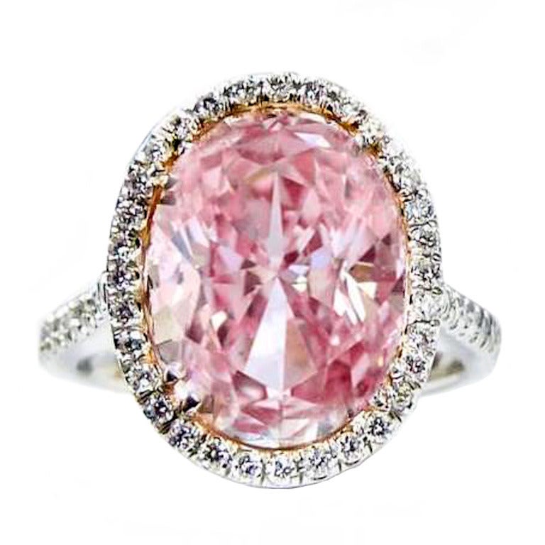 Natürlicher 5::05 Karat Fancy Pink GIA-zertifizierter Diamant RIng.