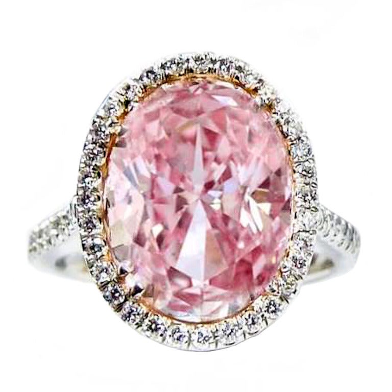 Natural 5.05 Carat Fancy Pink GIA Certified Diamond RIng.