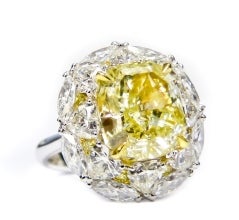 8.05 Carat Fancy Yellow Diamond Ring, GIA Certified
