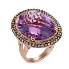 Amethyst and diamond ring