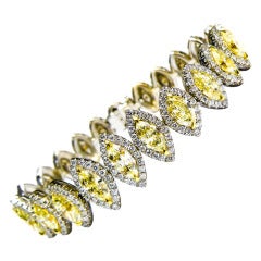 An Impressive Fancy Yellow Diamond Bracelet