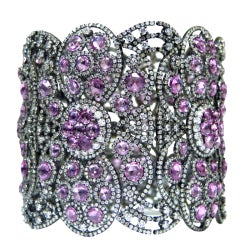 Diamond and Pink Sapphire Soft Bangle 7
