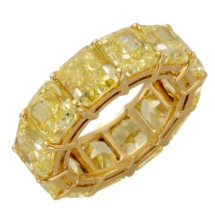 Magnificent Fancy Yellow Radiant Cut Enternity Band