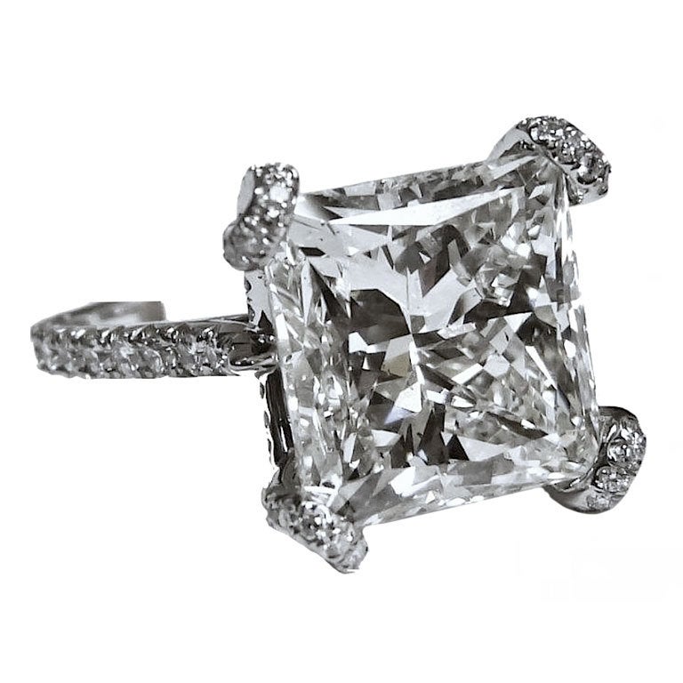 Magnificent 10.02 CT. Princess cut Engagement Ring