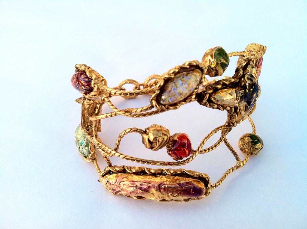 Fine vintage Christian Lacroix cuff bracelet. Signed 