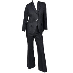 Tom Ford for Gucci Crocodile textured Pant Suit with Pin 7
