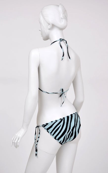 Gray RARE S/S 1996 Tom Ford for Gucci Zebra print Swimsuit