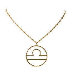 Gold Libra Zodiac Sign Necklace