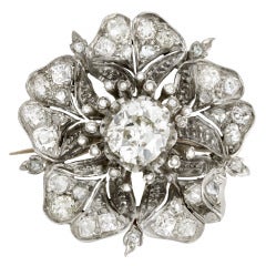 Past Era Late Victorian Diamond Blossom Pin 8