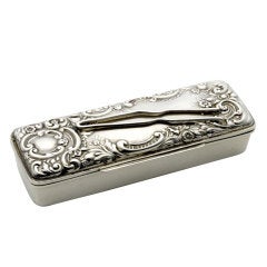 Decorative Victorian Sterling Silver Repoussé Hairpin Box
